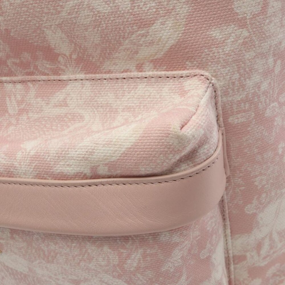 Dior Backpack Light Pink Canvas Leather de Jouy - Picture 7 of 11